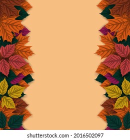 Fondo de otoño con hojas de otoño