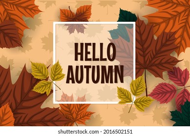Fondo de otoño con hojas de otoño