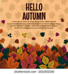 Fondo de otoño con hojas de otoño