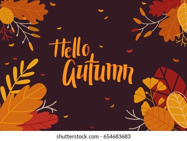 Autumn Background with Leaves