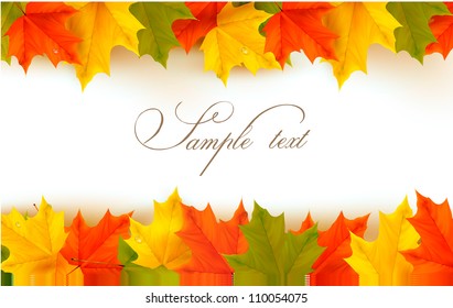  Autumn background with leaves. Back to school. Vector illustration.
