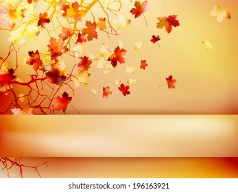 Autumn background with leaves Back to school. EPS 10 vector