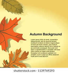 Autumn Background with leaves. Banner poster template Eps 10.