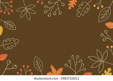 Autumn background with leaves for banner, sale poster, greeting card. Vector illustration.