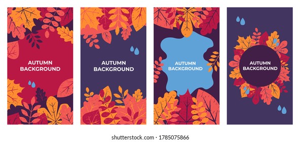 Autumn background. Autumn leaves for banner, story, poster and advertising.