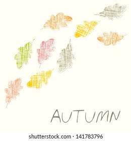 Autumn background with leaves border.