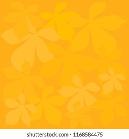 Autumn background with leaves and branch chestnuts.