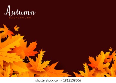 Autumn background with leaves. Can be used for poster, banner, flyer, invitation, website or greeting card. Vector illustration