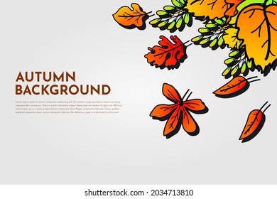 Autumn background with leaves. Can be used for posters, banners, flyers, invitations, websites or greeting cards. Vector illustration design.