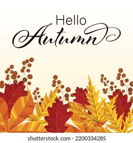 Autumn background with leaves. Can be used for poster, banner, flyer, invitation, website or greeting card. Vector illustration.