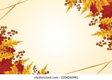 Autumn background with leaves. Can be used for poster, banner, flyer, invitation, website or greeting card. Vector illustration.