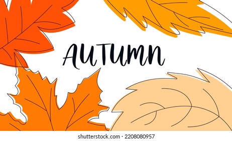Autumn background with leaves. Can be used for poster, banner, flyer, invitation, website or postcard. Vector illustration