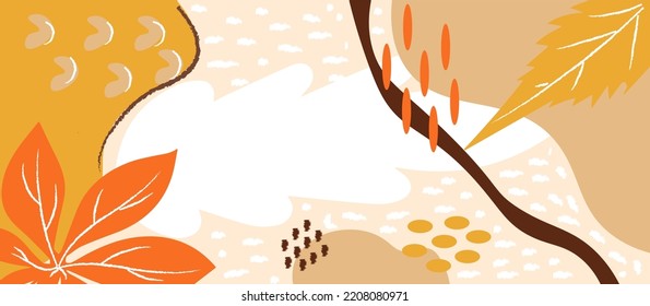 Autumn background with leaves. Can be used for poster, banner, flyer, invitation, website or postcard. Vector illustration