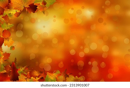 Autumn background with leaves. Can be used for posters, banners, flyers, invitations, websites, or greeting cards. Vector illustration EPS 10.