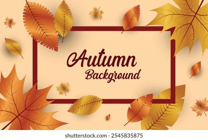 Autumn background with leaves. Can be used for poster, banner, flyer, invitation, website or greeting card.