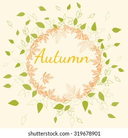 Autumn. Background of autumn leaves in a circular shape. Colorful autumn leaves set. Leaves branch. leaves tree. leaves free fall.Leaves icon. Leaves logo. Leaves nature. Leaves autumn.Leaves 