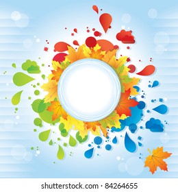 Autumn background with leaves and copy space for your text