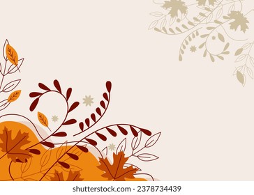 Autumn background with leaves. Autumn decor. Flat style.