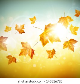 Autumn background with leaves. Eps 10