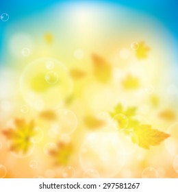 Autumn background with leaves eps10