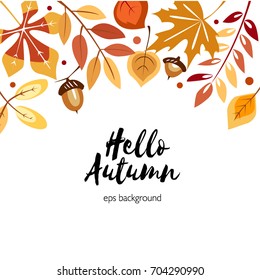 autumn background with leaves fall hello autumn