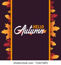 Autumn Background with leaves. Autumn fall sale banner. Vector illustration.