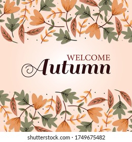 Autumn background with leaves. Autumn frame