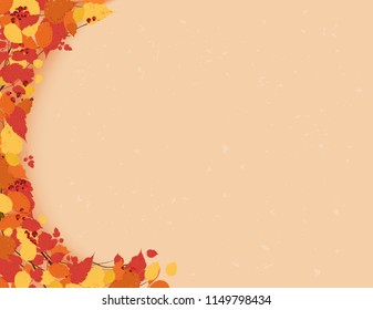 Autumn background with leaves frame. Template for season design. Vector illustration.