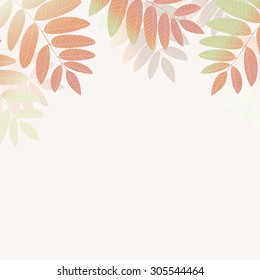 Autumn background. Leaves frame. Vintage style. Botany vector illustration.