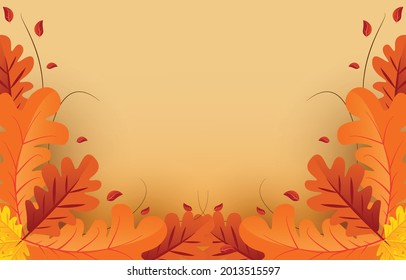 Autumn background with leaves golden yellow. fall concept,For wallpaper, postcards, greeting cards, website pages, banners, online sales. Vector illustration