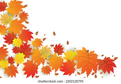 Autumn background with leaves golden yellow. fall concept,For wallpaper, postcards, greeting cards, website pages, banners, online sales. Vector illustration