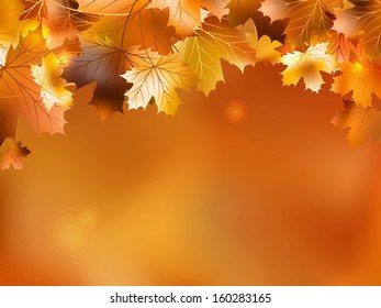 Autumn background with leaves. And also includes EPS 10 vector