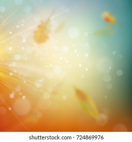 Autumn background with leaves. And also includes EPS 10 vector