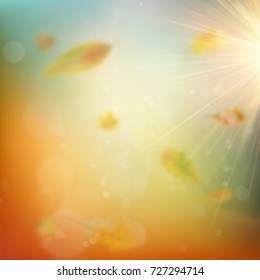 Autumn background with leaves. And also includes EPS 10 vector