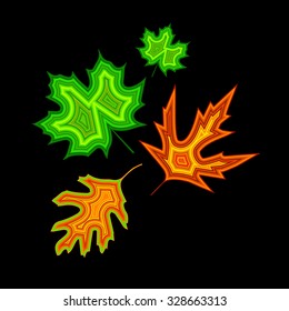 Autumn background with leaves. Maple leaf vector illustration