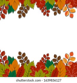 Autumn background with leaves. autumn leaves on the sun.Vector illustration.