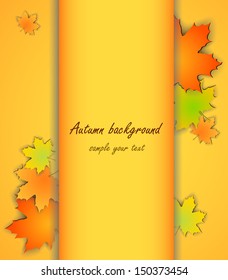 Autumn background with leaves of paper