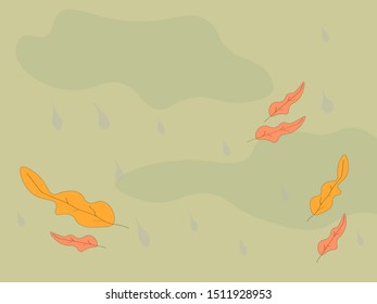 Autumn background with leaves poster. Vector
