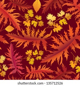 autumn background.  leaves seamless pattern.