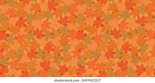 Fondo de otoño con hojas. Patrón sin fisuras. Vector.