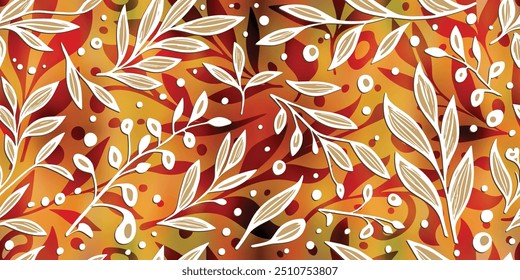 Autumn background of leaves, seamless pattern, vector design