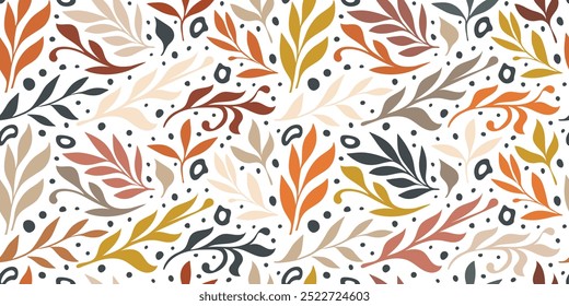 Fondo del otoño de hojas, modelo inconsútil, diseño del Vector