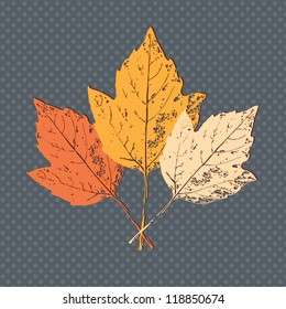 Autumn background with leaves. Seamless texture. Vector illustration./ Floral background