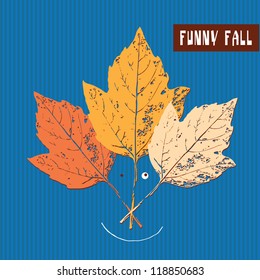 Autumn background with leaves. Seamless texture. Vector illustration./ Floral background