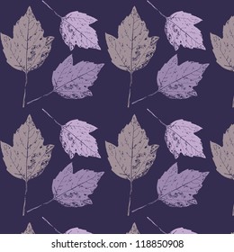 Autumn background with leaves. Seamless texture. Vector illustration./ Floral background
