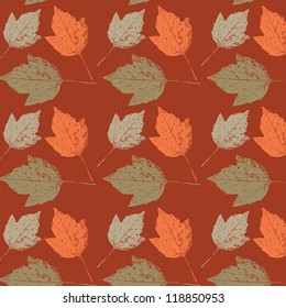 Autumn background with leaves. Seamless texture. Vector illustration./ Floral background