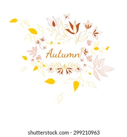 Autumn. Background of autumn leaves in shape for greeting cards. Colorful autumn leaves set. Leaves branch. leaves tree. leaves free fall.Leaves icon. Leaves logo. Leaves nature. Leaves autumn.