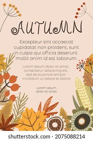 Autumn background with leaves for shopping, advertising, promo poster, frame flyer, web banner. Autumn blossom.