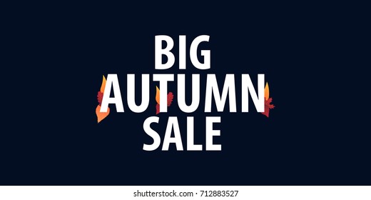 Autumn Background with leaves for shopping sale or promo poster and frame leaflet or web banner. Vector illustration template