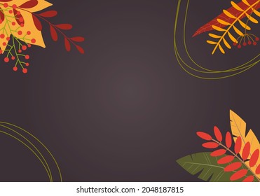 Autumn background with leaves and space for text. Fall season banner with foliage and copyspace. Vector illustration.